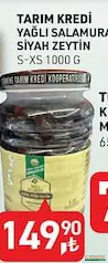 TARIM KREDİ YAĞLI SALMURA SİYAH ZEYTİN S-XS 1000 G